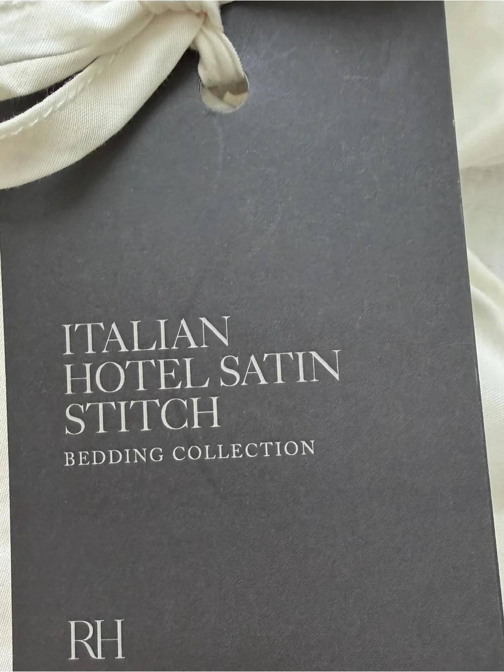 Restoration Hardware Set of Two ITALIAN IVORY HOTEL SATIN STITCH Pillow cases